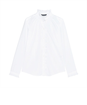 【COFREX】 スタンド ゴムシャーリング ブラウス 長袖 レディースデザインシャツ