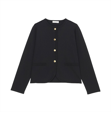 アウター 縁取り ニットジャケット レディース