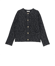 アウター ファンシーツイード風 ニット ジャケット レディース