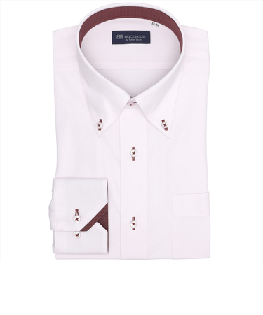 【ストレッチ】 ボタンダウン 長袖 形態安定 ニットシャツ ワイシャツ