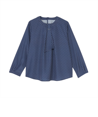 チャーム付き ボウタイ ブラウス 長袖 レディース