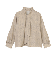 ボウタイ プリント ブラウス 長袖 レディース