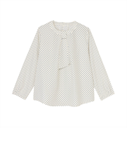 チャーム付き ボウタイ ブラウス 長袖 レディース