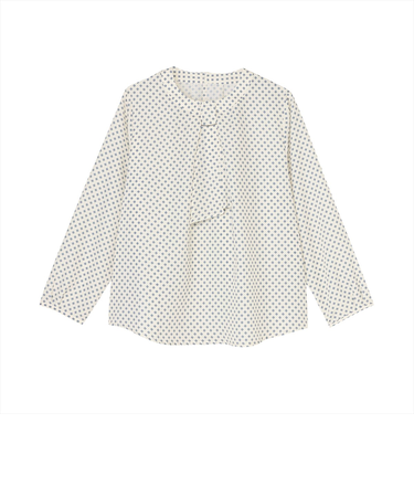 チャーム付き ボウタイ ブラウス 長袖 レディース