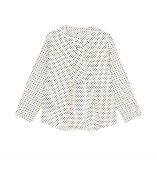 チャーム付き ボウタイ ブラウス 長袖 レディース