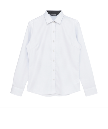 【超形態安定】 ワイド 長袖 形態安定 綿100% レディースシャツ