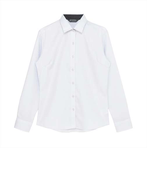 【超形態安定】 ワイド 長袖 形態安定 綿100% レディースシャツ