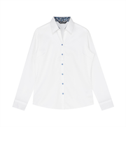 【超形態安定】 スキッパー 長袖 形態安定 綿100% レディースシャツ