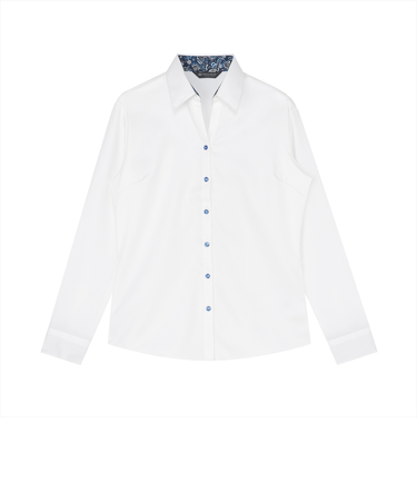 【超形態安定】 スキッパー 長袖 形態安定 綿100% レディースシャツ