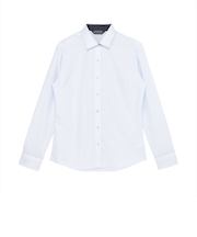 【超形態安定】 ワイド 長袖 形態安定 綿100% レディースシャツ