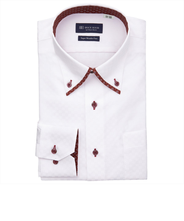 【超形態安定・大きいサイズ】 ボタンダウン 長袖 形態安定 ワイシャツ