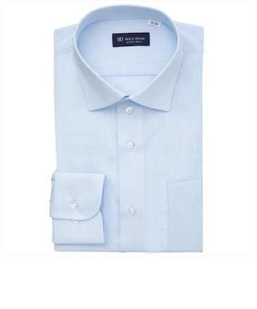 【吸水速乾】 ワイド 長袖 形態安定 ワイシャツ