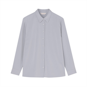 シルキーサテン レギュラー シャツブラウス 長袖 レディース