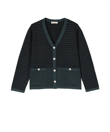 アウター ツイード風 Vネック ジャケット レディース