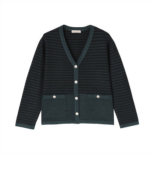 アウター ツイード風 Vネック ジャケット レディース