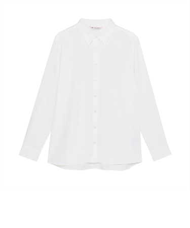 シルキーサテン レギュラー シャツブラウス 長袖 レディース