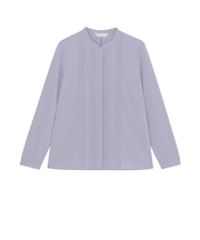 シルキーサテン ピンタック ブラウス 長袖 レディース