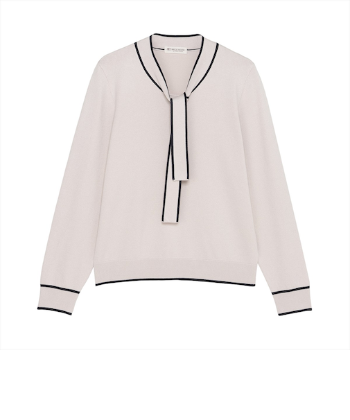 ニット ボウタイ プルオーバー レディース