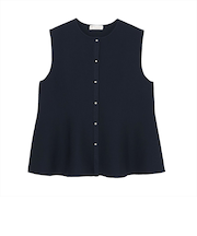 ニット ミラノリブ ペプラム ベスト レディース