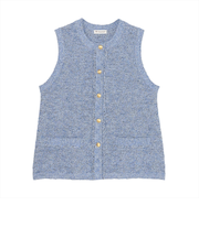 ニット ファンシーツイード風 ジレ レディース