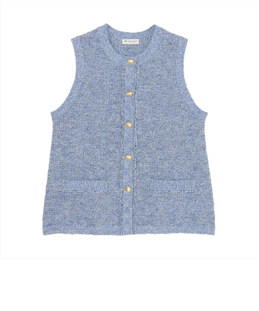 ニット ファンシーツイード風 ジレ レディース