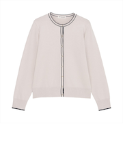 ニット 配色 クルーネック カーディガン レディース