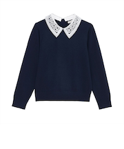 ニット レース衿付き プルオーバー レディース