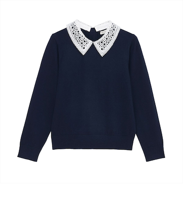 ニット レース衿付き プルオーバー レディース