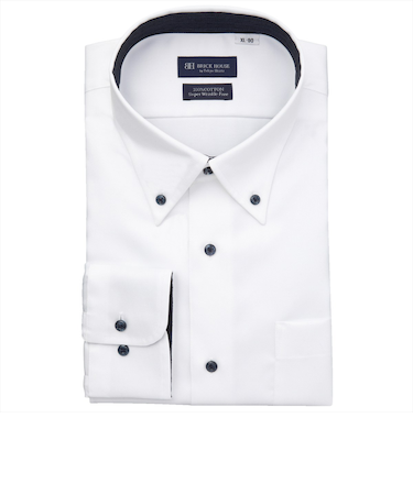 【超形態安定・大きいサイズ】 ボタンダウン 長袖 形態安定 綿100% ワイシャツ
