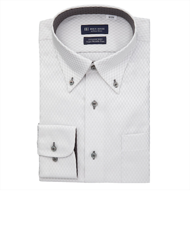 【超形態安定】 ボタンダウン 長袖 形態安定 綿100% ワイシャツ