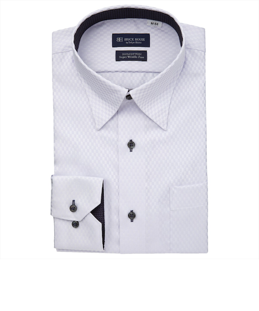 【超形態安定】 スナップダウン 長袖 形態安定 綿100% ワイシャツ