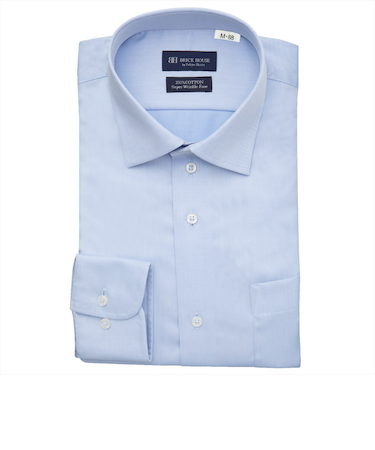 【超形態安定・大きいサイズ】 ワイド 長袖 形態安定 綿100% ワイシャツ