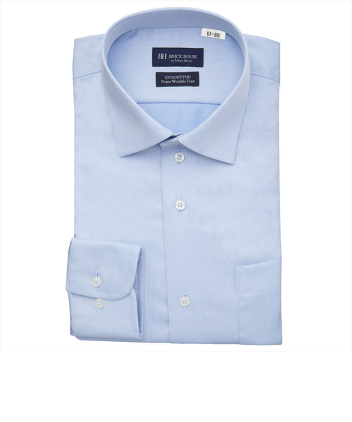 【超形態安定・大きいサイズ】 ワイド 長袖 形態安定 綿100% ワイシャツ