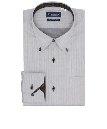 【超形態安定・大きいサイズ】 ボタンダウン 長袖 形態安定 ワイシャツ