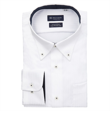 【超形態安定・大きいサイズ】 ボタンダウン 長袖 形態安定 綿100% ワイシャツ