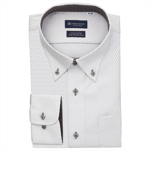 【超形態安定・大きいサイズ】 ボットーニ 長袖 形態安定 綿100% ワイシャツ