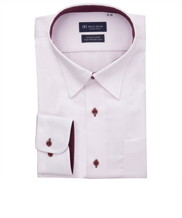 【超形態安定・大きいサイズ】 スナップダウン 長袖 形態安定 綿100% ワイシャツ