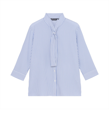 【COFREX】 ボウタイ ブラウス 七分袖 レディースデザインシャツ