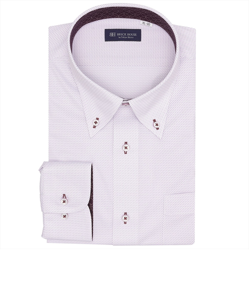 【ストレッチ・大きいサイズ】 ボタンダウン 長袖 形態安定 ワイシャツ ニットシャツ