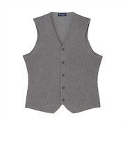 ニット メッシュ編地ジレ 麻混 メンズ