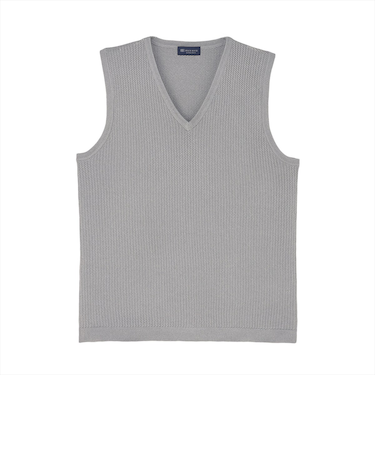 ニット メッシュ編地ベスト メンズ
