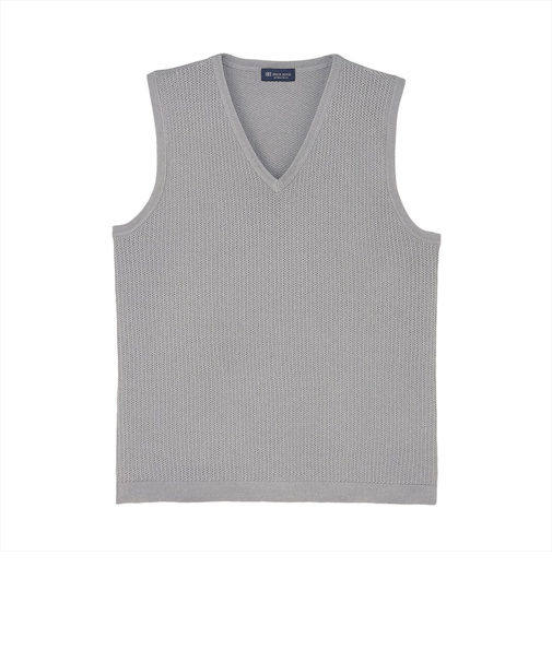 ニット メッシュ編地ベスト メンズ