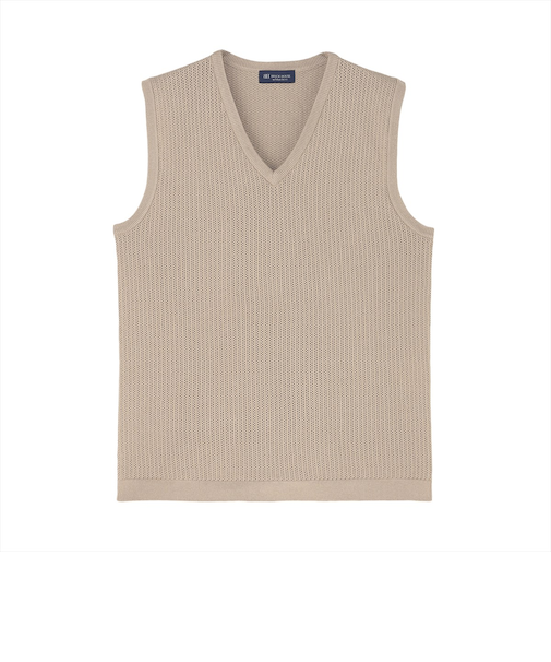 ニット メッシュ編地ベスト メンズ