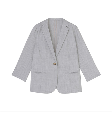 アウター 麻調ジャケット 七分袖 レディース