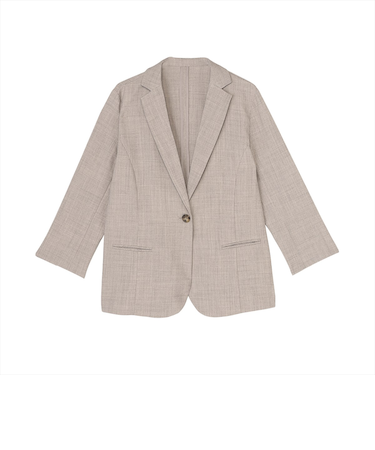 アウター 麻調ジャケット 七分袖 レディース