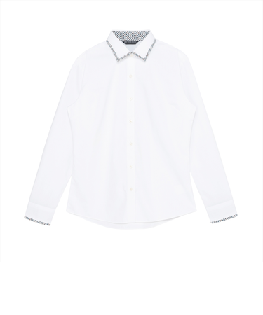 【透け防止】 ワイド 長袖 形態安定 レディースシャツ