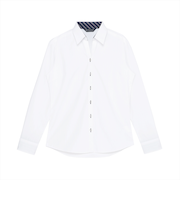 【透け防止】 スキッパー 長袖 形態安定 レディースシャツ