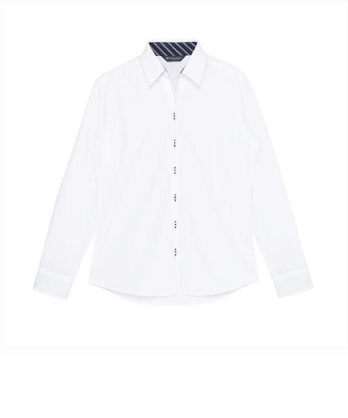 【透け防止】 スキッパー 長袖 形態安定 レディースシャツ