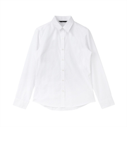 【透け防止・白無地】 レギュラー 長袖 形態安定 レディースシャツ