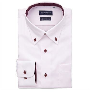 【超形態安定】 ボタンダウン 長袖 形態安定 綿100% ワイシャツ